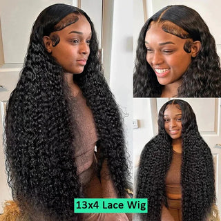 WDBY Beauty – Curly Deep Wave Lace Frontal Wig (13x6 / 13x4 HD Lace Front 250% Density Human Hair Wig for Black Wome