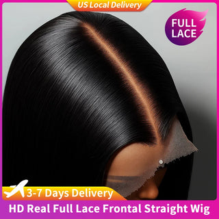 Wdbybeauty real Full lace Human Hair Wigs Bone Straight HD 360 Lace Front Wig For Women Brazilian Hair Glueless 5X5 Lace Wig Pre Cut