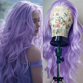 WDBY Beauty – Lavender Purple Long Body Wave Lace Front Wig (13x4 Synthetic / Blend, Heat‑Resistant, Cosplay & Daily Wear)