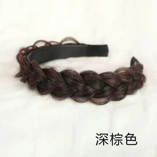 Wdbybeauty New Lazy Wig Twist Headbands For Women Wide Fishbone Braids Hairbands Handmade Retro Head Hoop Hair Styling Headwear Accessories