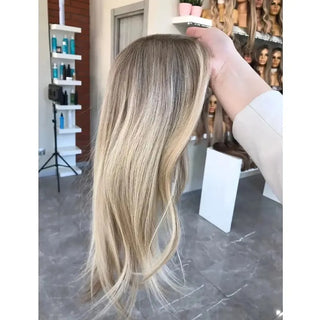 Highlight Wig Human Hair Brown Root Ash Blonde Lace Frontal Human Hair Full Lace Wigs Glueless 13x6 HDTransparent Lace Brazilian