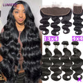 18A Virgin Raw Body Wave Bundles With Closure Frontal HD Transparent Lace Closure And Bundles Brazilian Hair Weave Extensions