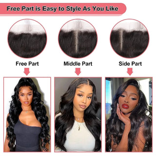 UNice Body Wave 13x4 Lace Frontal Only 100% Human Hair Pre Plucked Ear To Ear Lace Frontal Free Part