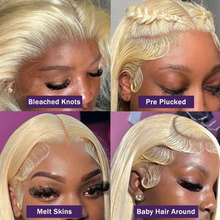 Wdbybeauty 613 Blonde Lace Front Wig Human Hair 13X6 Hd Lace Frontal Wig 13X4 Straight Lace Front Wigs 4X4 Closure Wig For Women 30 38 Inch