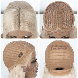 WDBY Beauty Blonde Layered Synthetic Lace Front Wig – Straight Wig with Bangs & Baby Hair