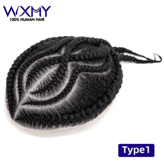 Braids Full Lace Base Toupee Men's Wig Male Hair Prosthesis Crochet Braids Lace  afro Wigs Human Hair Systems  For Black Men