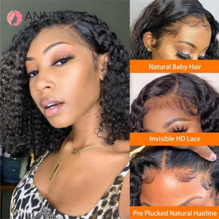 Kinky Curly Bob Lace Closure Wig – 5x5 Brazilian Human Hair | WDBY Beauty