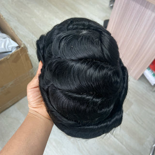WDBY Beauty Full Lace Men’s Hair System – Remy Indian Human Hair Toupee for Men