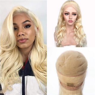 WDBY Beauty Silk Top Full Lace Wig – #613 Light Blonde Body Wave Remy Human Hair (Pre-Plucked, Full Hand-Tied)