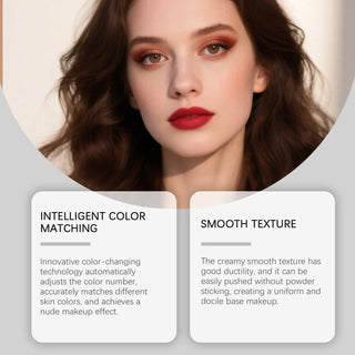Brightening Skin Color-Changing Foundation Stick Lightweight Moisturizing Cover Skin Flaws Smooths Pores Fine Lines Matte Finish