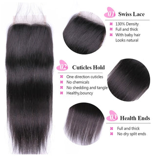 Straight Hair Bundles With Closure Malaysian Human Hair Bundles With Frontal ISEE HAIR Bundles Straight Hair Extension