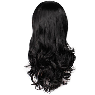 WDBY Beauty – 24‑Inch Black Wavy Synthetic Wig (Heat‑Resistant Long Curly Hair for Daily & Party Use)