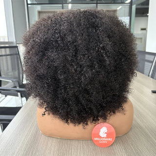 WDBY Beauty – “Millionaire Queen” Glueless Afro Kinky Curly Wig (5x5 HD Closure, 400% Density, Wear & Go Brazilian Human Hair