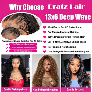 Water Wave 13x6 HD Lace Front Wig Human Hair Wig 360 13x4 Lace Frontal Deep Wave Glueless Wigs for Black Woman Human Hair Wigs