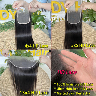 Vietnamese Raw Straight Bundles and Closure 13x4 HD Lace Frontal With Bundles 4x4 5x5 Invisible HD Lace Pre Plucked Human Hair