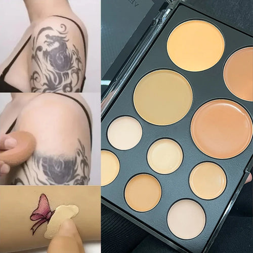 10 Colors Concealer Palette Eye Repairing Base Palette Matte Dark Circles Tattoo Contour Covering Concealer Cream Lasting Makeup