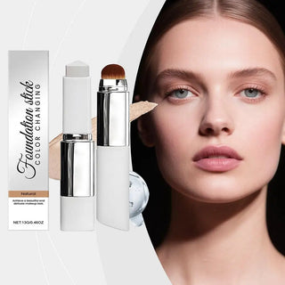 Color Changing Nourish Foundation Stick with Skincare Adapts Skin Tone for Oily Dry Skin Hydrating Lightweight Matte Natural