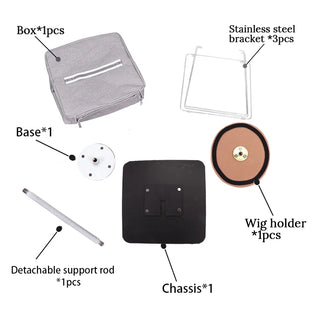 Wig Package Box For Toupee Closure Frontal M Size Hair Bag Wigs Storage Box With Display Stand And Half Head Top Hair Boxes