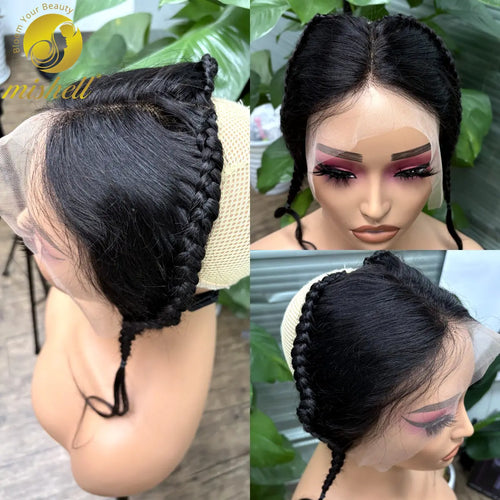 10 Inches 13X4 Transparent Lace Frontal with Braids Natural Burmese Remy Hair Lace Frontal for Women Girls
