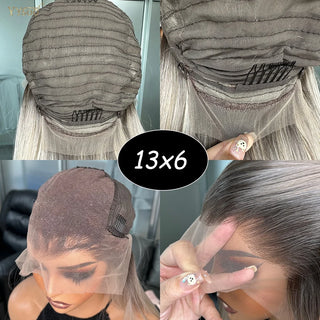 Wdbybeauty long Heat Resistant 13x6 Synthetic Lace Front Wig Japan Futura Hair Ombre Highlights Silky Straight Hair Pre Plucked Hairline