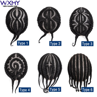 Braids Full Lace Base Toupee Men's Wig Male Hair Prosthesis Crochet Braids Lace  afro Wigs Human Hair Systems  For Black Men