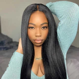 WDBY Beauty – Glueless Light Yaki Full Lace Wig (Pre‑Plucked Brazilian Remy Human Hair)