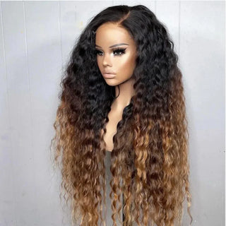 WDBY Beauty – Ombre Blonde 26-Inch Kinky Curly Lace Front Wig (180% Density, Glueless, Pre-Plucked with Baby Hair)