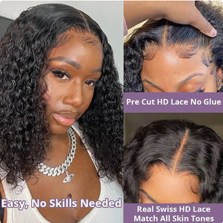 Glueless Wear & Go Kinky Curly Bob Wig – 180% Density Human Hair | WDBY Beauty