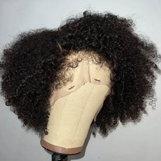 Wdbybeauty 13x6 Lace Front Human Hair Wigs For Girls Deep Curly Wig Kinky Hairline With Yaki Kinky Edges Baby Hair PrePlucked 13x4 Lace Wig