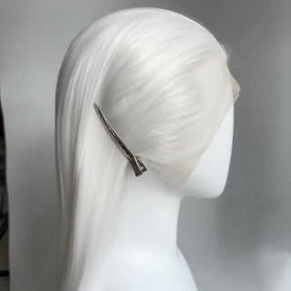 WDBY Beauty 26” White Straight HD Lace Front Wig – Long Heat Resistant Synthetic Wig