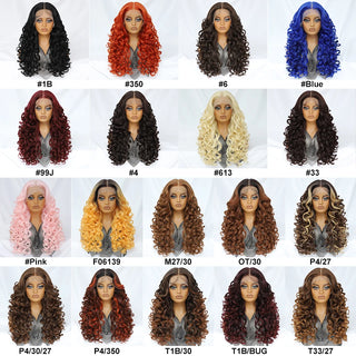 Latisha Lace Frontal Wigs Synthetic 24 Inch Loose Curl Pre Plucked Lace Frontal Wig For Women Highlight With Baby Hair 13X6 Wigs