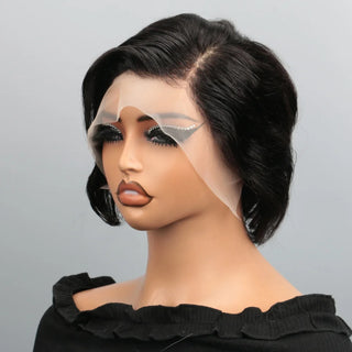 WDBY Beauty – Short Pixie Cut Lace Front Wig (13x4 Human Hair Wig for Women, Straight or Curly Remy Hair