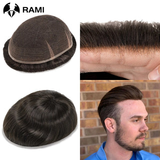 WDBY Beauty Full Lace Men’s Hair System – Remy Indian Human Hair Toupee for Men