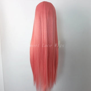 WDBY Beauty – Rose Pink Straight Synthetic Lace Front Wig (Glueless, Natural Hairline, Daily Wear / Cosplay)