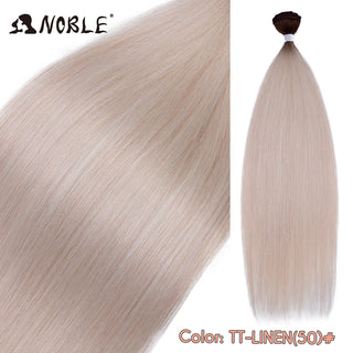 Straight Hair Extensions Bundles With Frontal Closure Synthetic Hair Bundles Salon Natural Hair Yaki Straight High Temperature