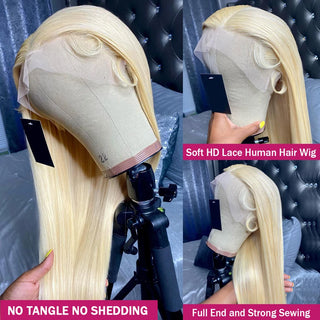 Wdbybeauty 613 Blonde Lace Front Wig Human Hair 13X6 Hd Lace Frontal Wig 13X4 Straight Lace Front Wigs 4X4 Closure Wig For Women 30 38 Inch