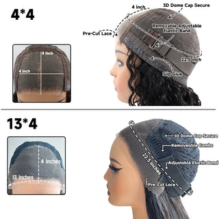 WDBY Beauty – Wear & Go Straight Human Hair Wig with Layered Bangs (13x4 HD Lace / 4x4 Lace Closure – Glueless 250% Density)