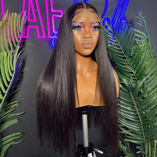 WDBY Beauty 13x4 Ash Blonde Highlight Lace Front Wig – Straight Glueless Synthetic Wig with Dark Roots
