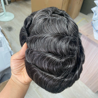 WDBY Beauty Full Lace Men’s Hair System – Remy Indian Human Hair Toupee for Men