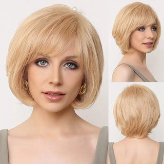 WDBY Beauty – Ombre Blonde Layered Bob Hand‑Tied HD Lace Front Wig (100% Remy Human Hair)