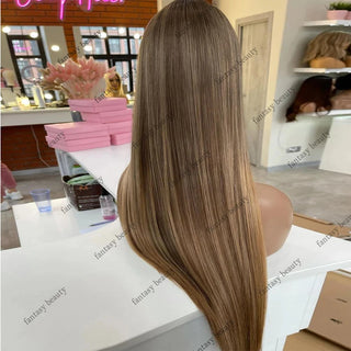 WDBY Beauty – Light Brown Blonde Highlight 360 Full Lace Front Wig (13x6 HD Lace Frontal)