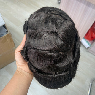 WDBY Beauty Full Lace Men’s Hair System – Remy Indian Human Hair Toupee for Men