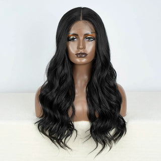 Synthetic Lace Front Wig Long Wavy 24" Body Wavy Hightlight Brown Long  Lace Wig For Women Lace Front Wig Cosplay Wig