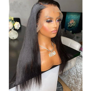 Wdbybeauty full Lace Front Human Hair Transparent Bon Straight Lace Front Wig Pre Plucked 360 Lace Frontal Wig Human Hair Wigs for Women