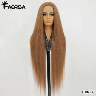 HD Lace Front Wig Skunk Stripe 13X6 Lace Wig Pre Plucked Glueless Synthetic Heat Resistant Long Straight Black and Blonde Wigs