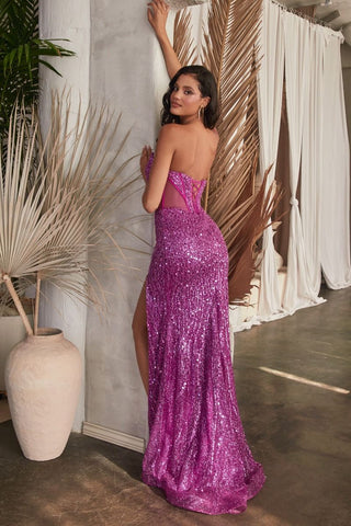 Embellished Strapless Gown for female