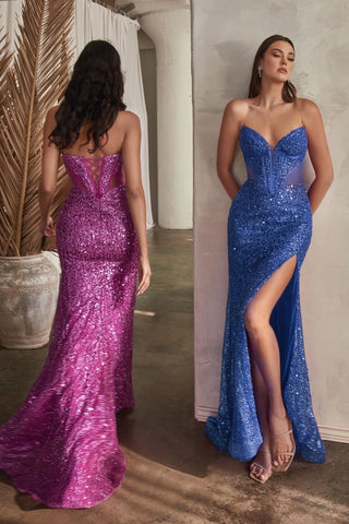 Embellished Strapless Gown for female