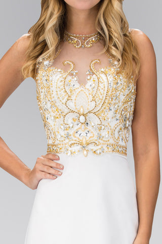 jewel embellished long dress for men and women